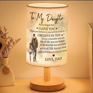 "To my daughter" USB powered lamp with on/off switch